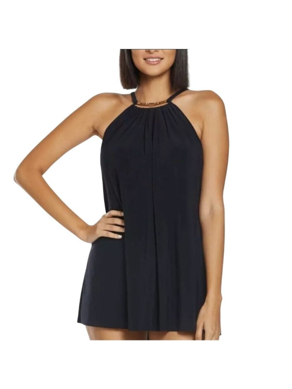 Magicsuit Miraclesuit Womens One Piece Swimsuit Swim Dress Parker Black Size 16